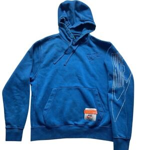 Nike Hoodie Sweatshirt Med  Blue Drip Washed Club Fleece‎ DC2726 Street Wear Gym